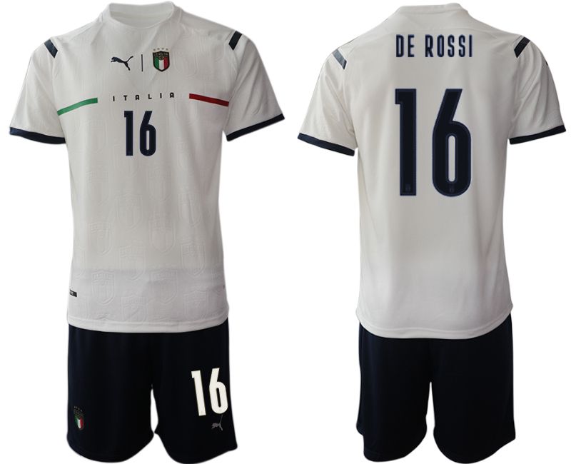 Men 2020-2021 European Cup Italy away white #16 Soccer Jersey->italy jersey->Soccer Country Jersey